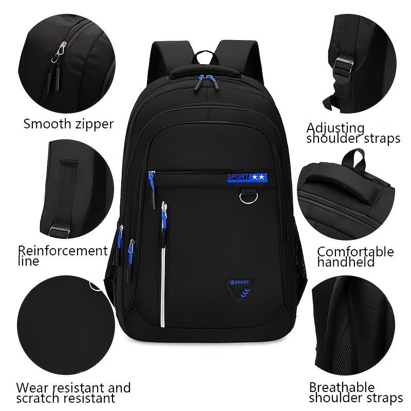 Large Capacity Waterproof Laptop Men's Travel Backpack for Middle School, High School, and College Students