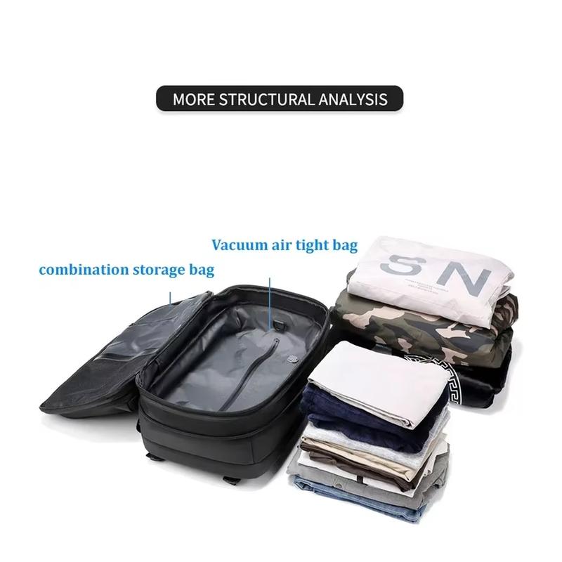 17 Inch Airback Vacuum Compression Backpack Travel Men Laptop Backpack Expandable Business Bag Airbag Waterproof School Backpack Does not apply