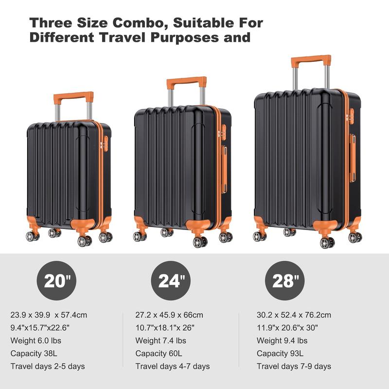 Nazhura Hard Shell Luggage Set, 3-Piece Suitcase Set, Durable, Convenient, And Stylish For Travel, ABS Material, Shock-resistant