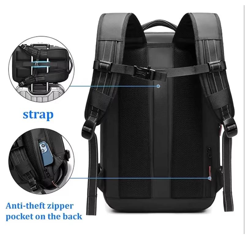 17 Inch Airback Vacuum Compression Backpack Travel Men Laptop Backpack Expandable Business Bag Airbag Waterproof School Backpack Does not apply