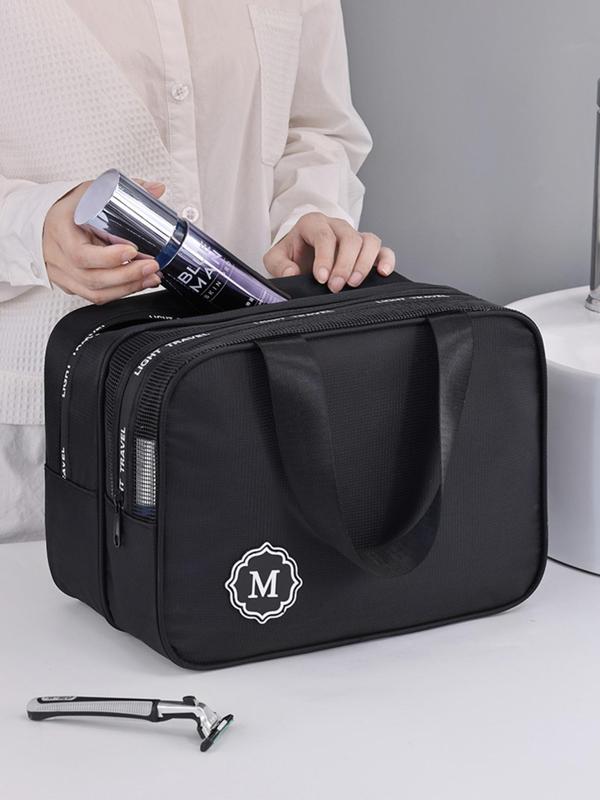 Large Capacity Toiletry Bag, Dry & Wet Separation Double Layer Travel Toiletry Bag, Waterproof Portable Cosmetic Bag, Zipper Makeup Bag for Travel