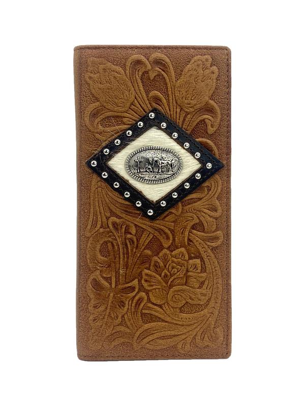 Men's Vintage Floral Embossed Long Wallet, 2024 New Style Trend Cowboy Style Multi Card Slot Bifold Wallet, Casual Trendy Money Saving Wallet for Daily Use