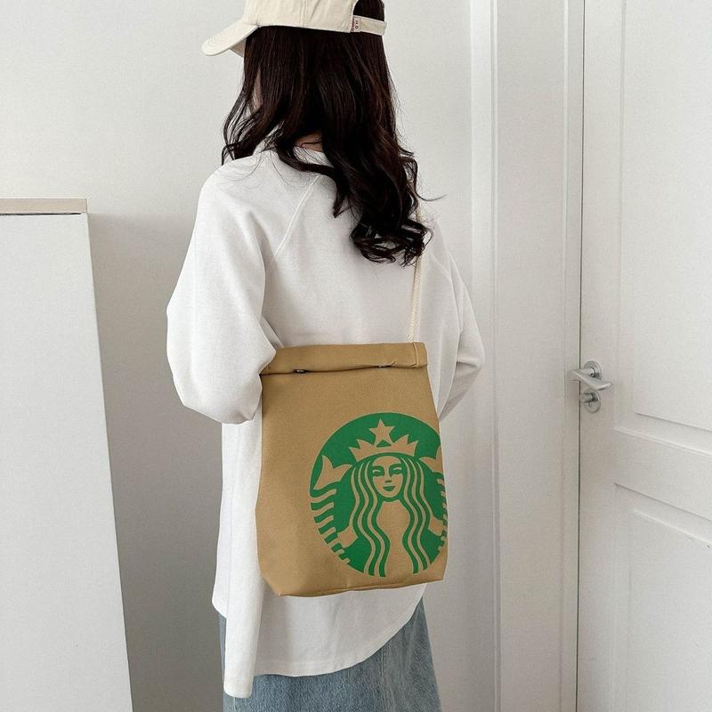 Funny McDonald's Backpack Retro Paper Bag Large Capacity Cute Personalized Casual Canvas Bag for Women Men