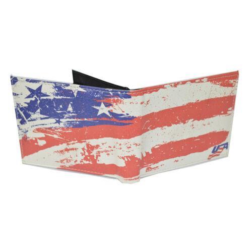 Leatherboss Men Exotic Patriotic USA American Flag Wallet with printed gift box