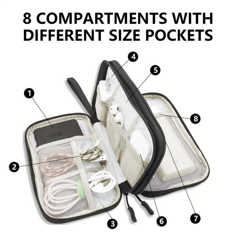 Portable Travel Bag, 1 Count 8 Compartment Travel Organizer with Different Size Pockets, Waterproof Durable Convenient Storage Bag for Travel