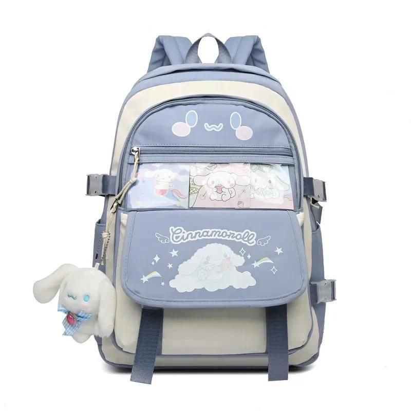 Sanrio Cartoon Kuromi Cinnamoroll Melody Student Backpack Sanrio Large Capacity School Bag Convenient Travel Cute Girls New 2024