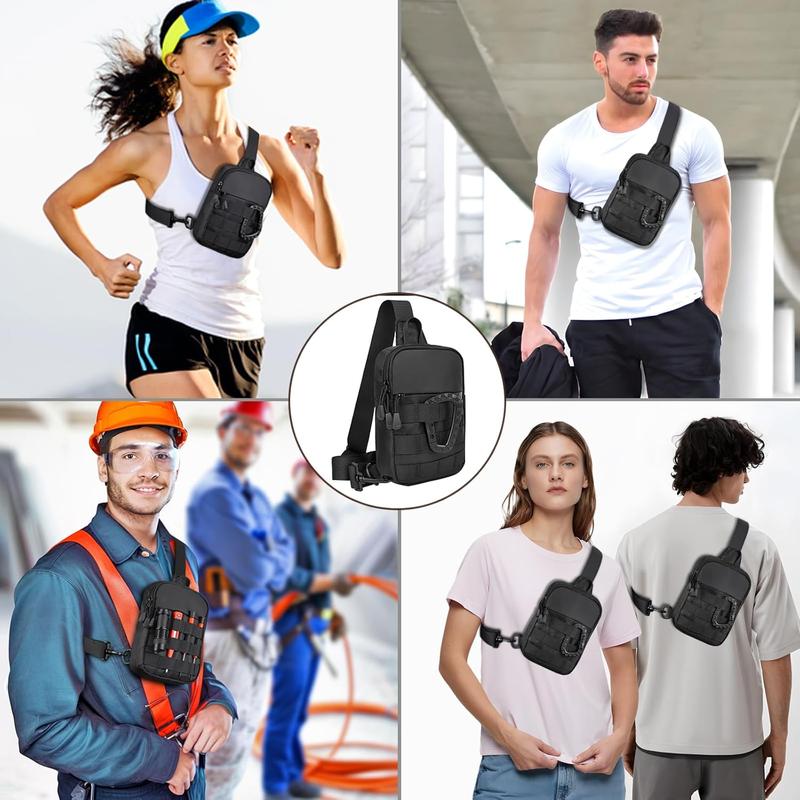 Small Sling Bag for Men, Tactical Inspired Waterproof Utility EDC Mini Crossbody Chest Bag for Travel Work Sport