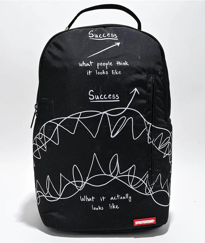 Sprayground Success Scribble Black Backpack - Durable Fabric, Ergonomic Straps, Multiple Compartments