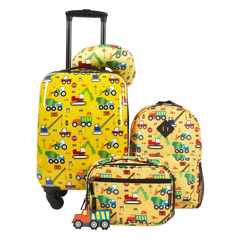 Travelers Club 5-Pc Kids Luggage Set With 360° 4-Wheel Spinner System, Heart