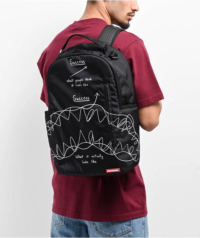 Sprayground Success Scribble Black Backpack - Durable Fabric, Ergonomic Straps, Multiple Compartments