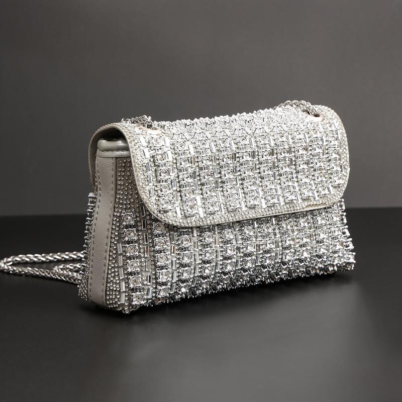 Women's Luxurious Evening Handbag, Exquisite Rhinestone Embellishments, Lightweight Design, Perfect for Banquet, Party, and Formal Occasions, Elegant Style Purse for Women