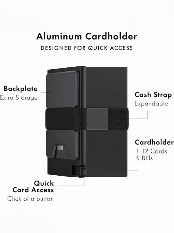 Men's Portable Aluminum Alloy Card Holder, Simple Rfid Blocking Card Holder, Ultra Thin Multifunction Cardholder for Men