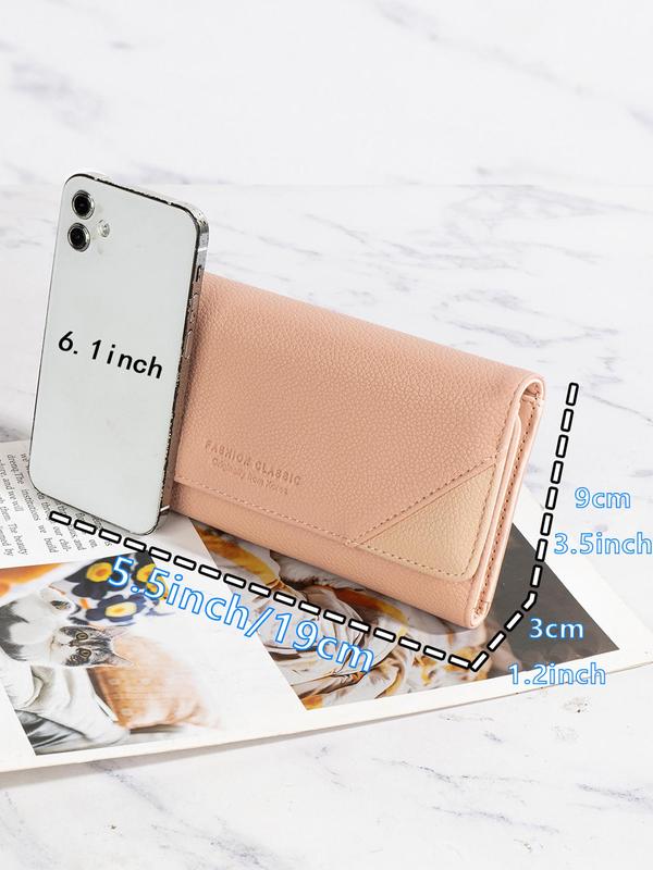 Women's Elegant Letter Design Solid Color Long Wallet, Trendy Versatile Card Holder, All-match Business Card Holder for Daily Use