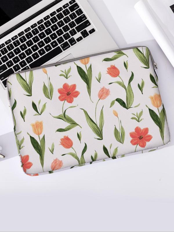 Floral Pattern Laptop Bag, Soft Laptop Cover, Laptop Zipper Storage Bag, Suitable for Laptop, Tablet Cover, Laptop Accessories