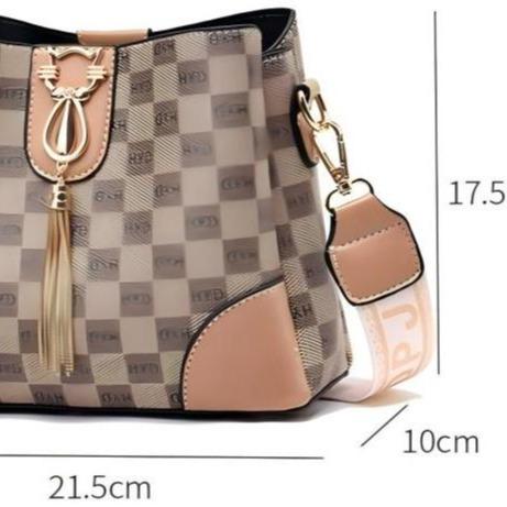 2024 New Fashion Print Women's Shoulder Bag PU Material and Multi-layer Design Bucket Bag Casual and Versatile Crossbody Bag Gifts for Mom and Girlfriend