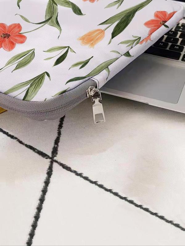 Floral Pattern Laptop Bag, Soft Laptop Cover, Laptop Zipper Storage Bag, Suitable for Laptop, Tablet Cover, Laptop Accessories