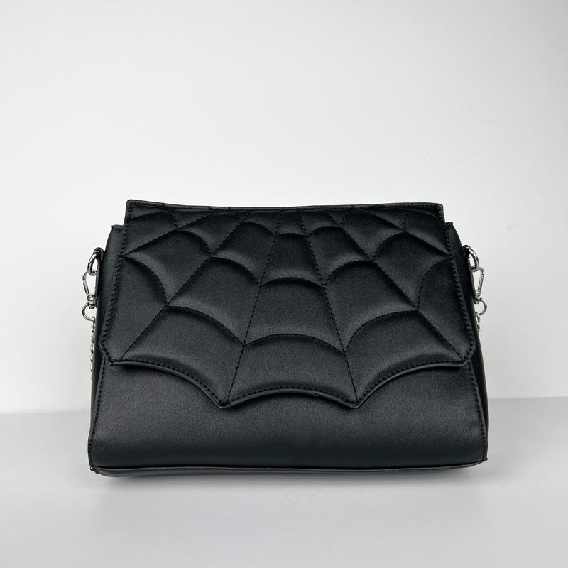 Quilted Spiderweb Crossbody Bag