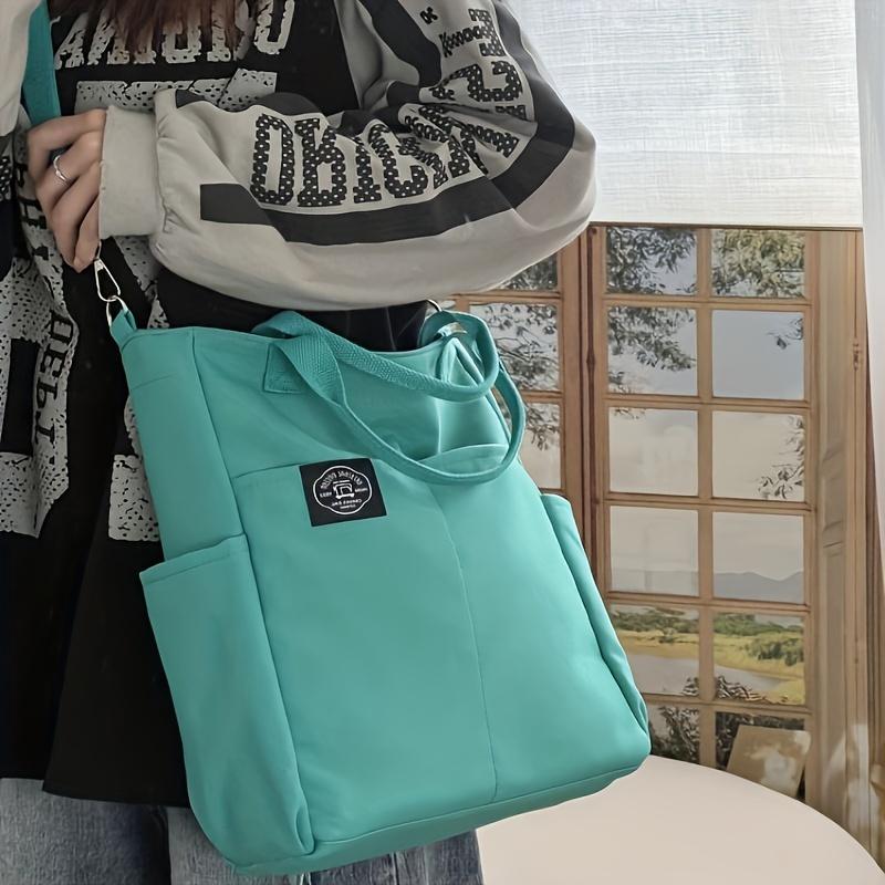 Commuting Portable Shoulder Messenger Bag, Casual Large-capacity Tote Bag, Solid Color Versatile Handbag