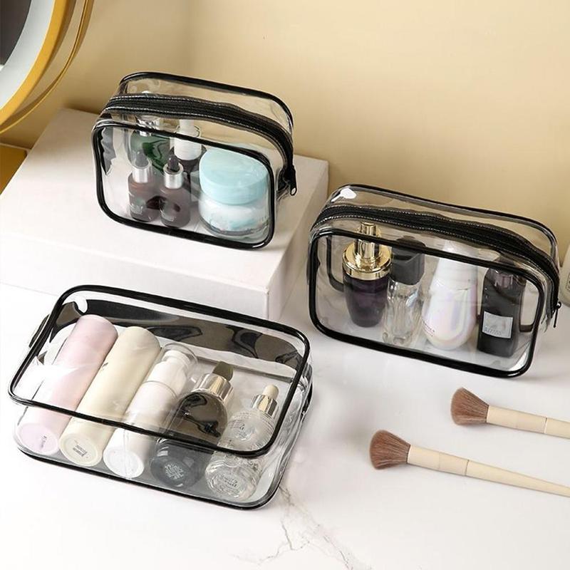 Clear Makeup Bag, 3pcs set Multi-size Waterproof Travel Toiletry Bag, Zipper Cosmetic Bag, Makeup Accessories Organizer For Women Men, Vacation, Bathroom And Organizing, Gifts for Spring