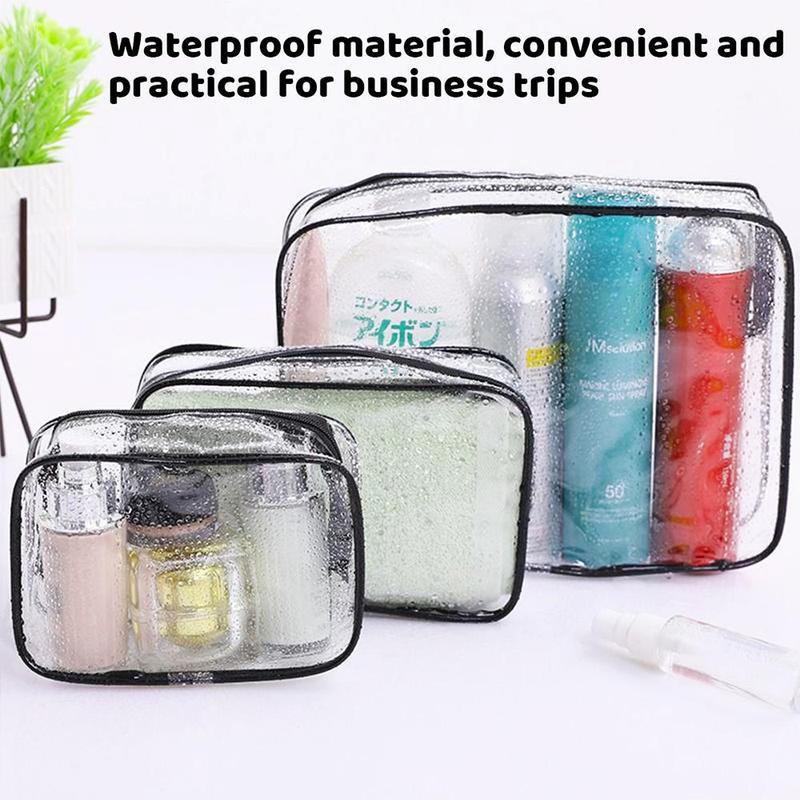 Clear Makeup Bag, 3pcs set Multi-size Waterproof Travel Toiletry Bag, Zipper Cosmetic Bag, Makeup Accessories Organizer For Women Men, Vacation, Bathroom And Organizing, Gifts for Spring