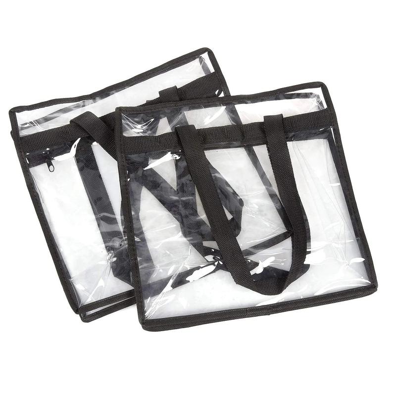 2X Clear PVC Tote Bag Women Large Transparent Handbag Zip Purse Stadium Security for Work, School, Gym, Yoga, and Travel