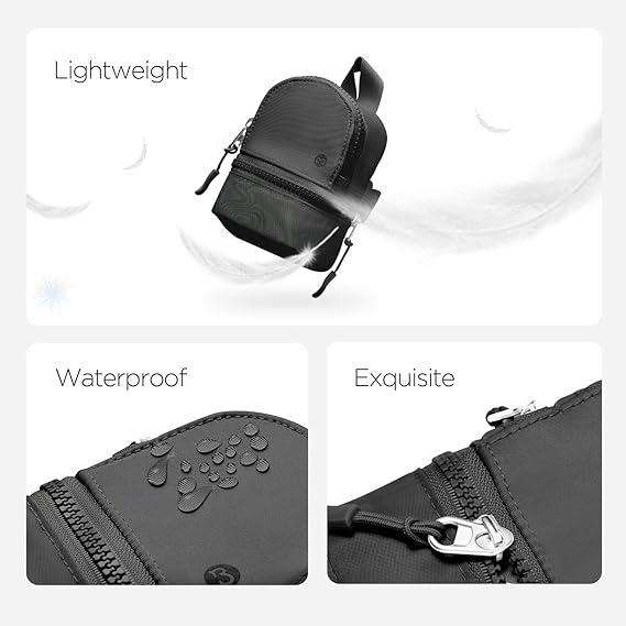 Babysun Mini Backpack Keychain Wristlet Pouch Small Change Coin Purse Cute Zipper Wallet With 3 RFID Card Slots For Women Men Airpods Cosmetics