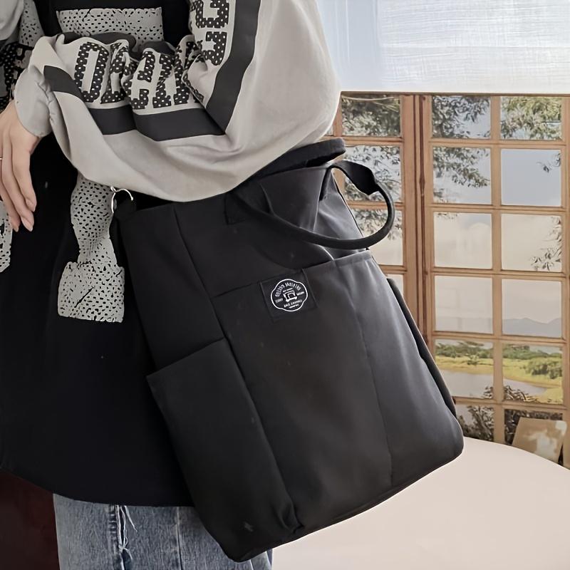 Commuting Portable Shoulder Messenger Bag, Casual Large-capacity Tote Bag, Solid Color Versatile Handbag