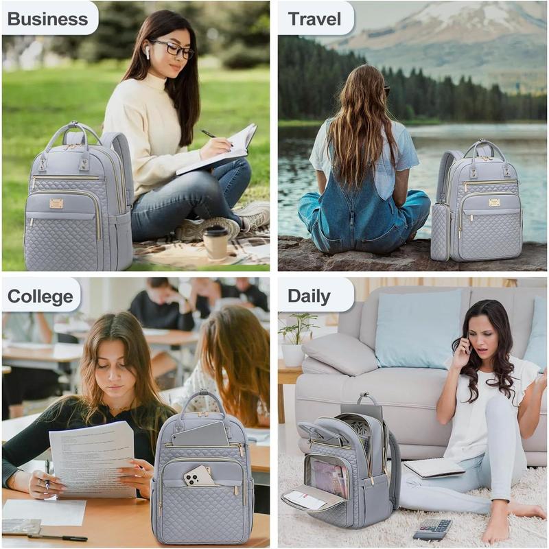 Laptop Backpack for Women,15.6 Inch Laptop Backpack for Work,Water Resistant Travel Backpack,College Bookbag with Wallet