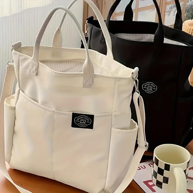 Commuting Portable Shoulder Messenger Bag, Casual Large-capacity Tote Bag, Solid Color Versatile Handbag