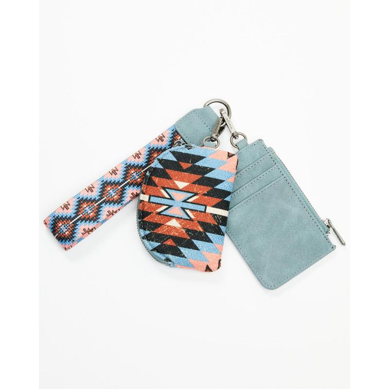 Wrangler Unisex Southwestern Print Keychain Coin Wallet - Wg2213-W0051 Ny