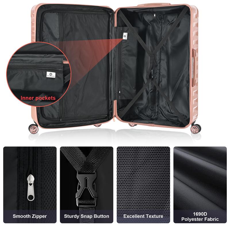 The new model luggage set can be extended with a 3-piece set, equipped with a lightweight TSA lock with rotating wheels (20 