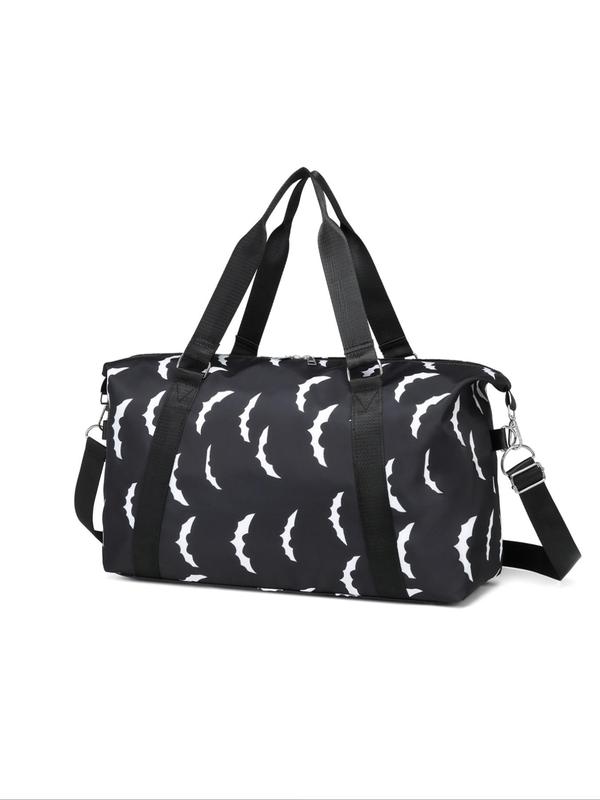 Fashion Bat Pattern Travel Bag, 2024 New Style Large Capacity Waterproof Compartment Duffel Bag, Unisex Travel Bag for Travel & Business Trip