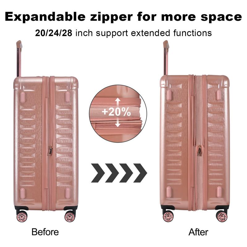 The new model luggage set can be extended with a 3-piece set, equipped with a lightweight TSA lock with rotating wheels (20 