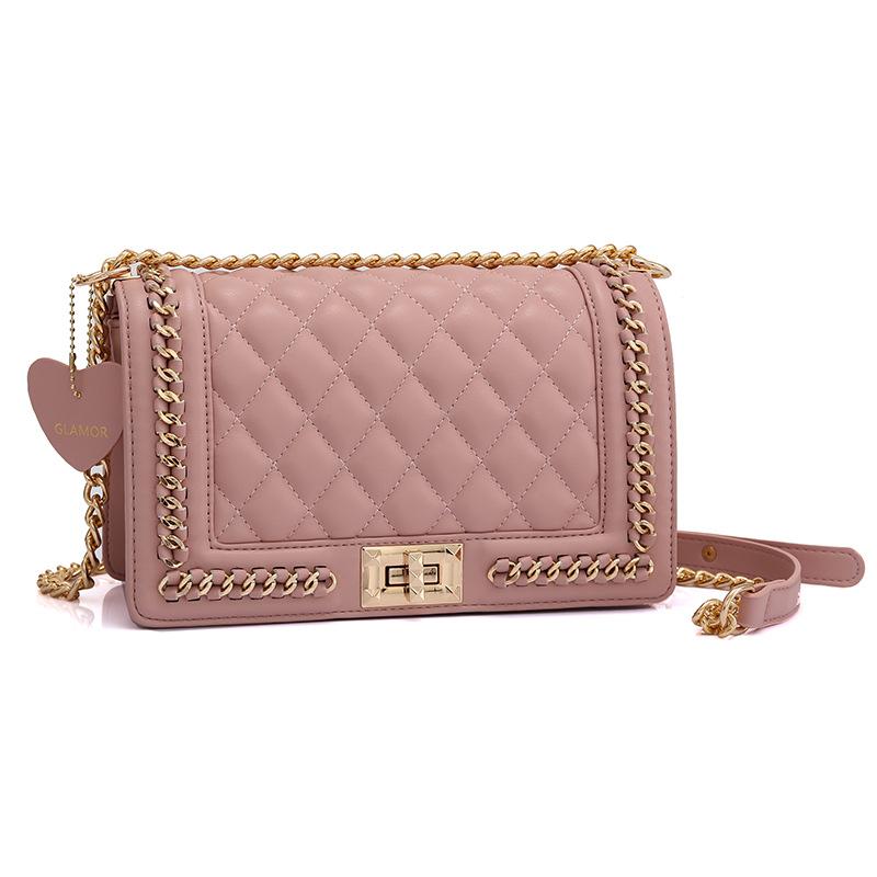 D40-Women's chain pleated diamond square bag small fragrant armpit shoulder bag