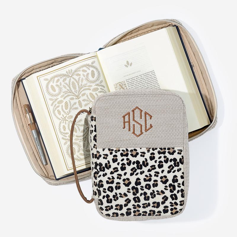 ML Marleylilly Monogrammed Leopard Bible Carrier -  Religious, Traditional