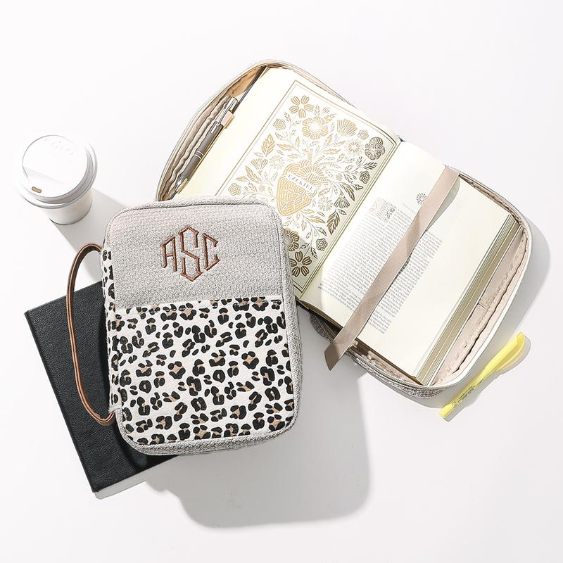 ML Marleylilly Monogrammed Leopard Bible Carrier -  Religious, Traditional