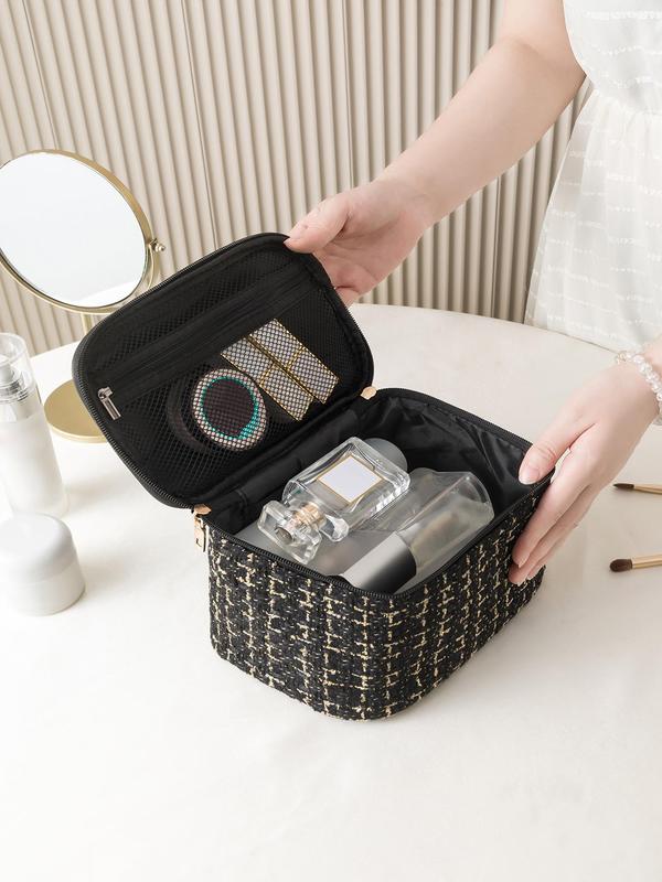 Portable Makeup Bag, Large Capacity Cosmetic Storage Bag, Zipper Makeup Organizer Pouch, Versatile Storage Bag for Travel, Gym, Office, Home