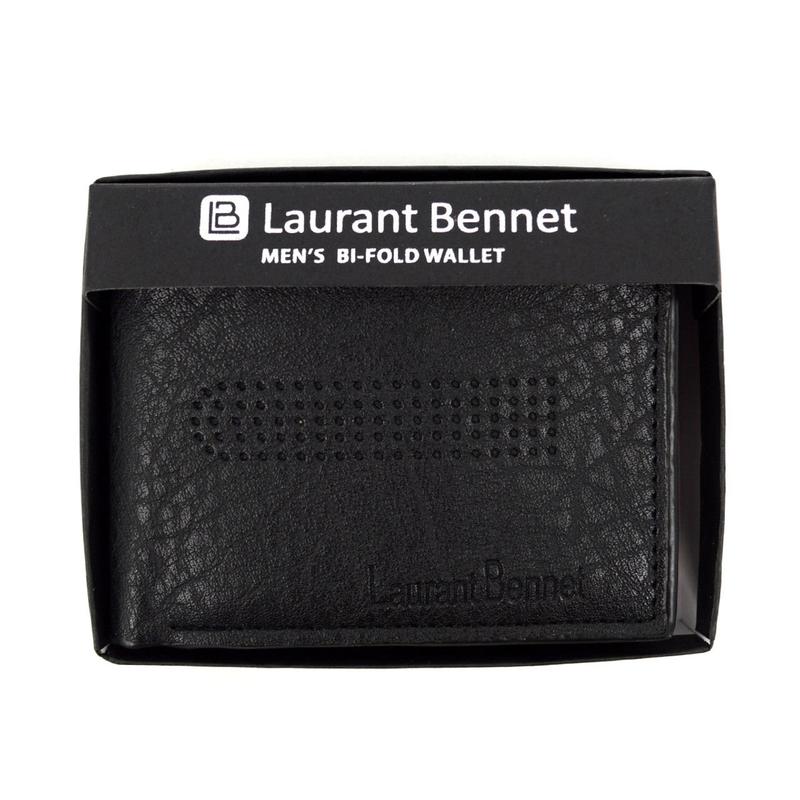 Bi-Fold Leather Wallet with Decorative Front Detail