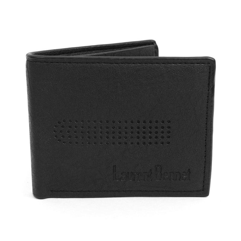 Bi-Fold Leather Wallet with Decorative Front Detail