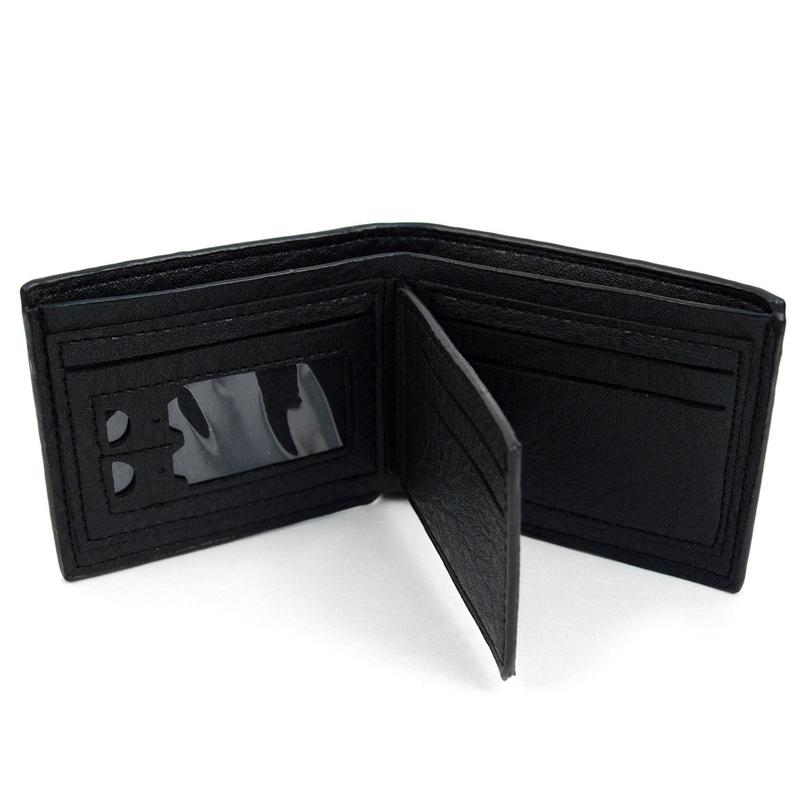 Bi-Fold Leather Wallet with Decorative Front Detail