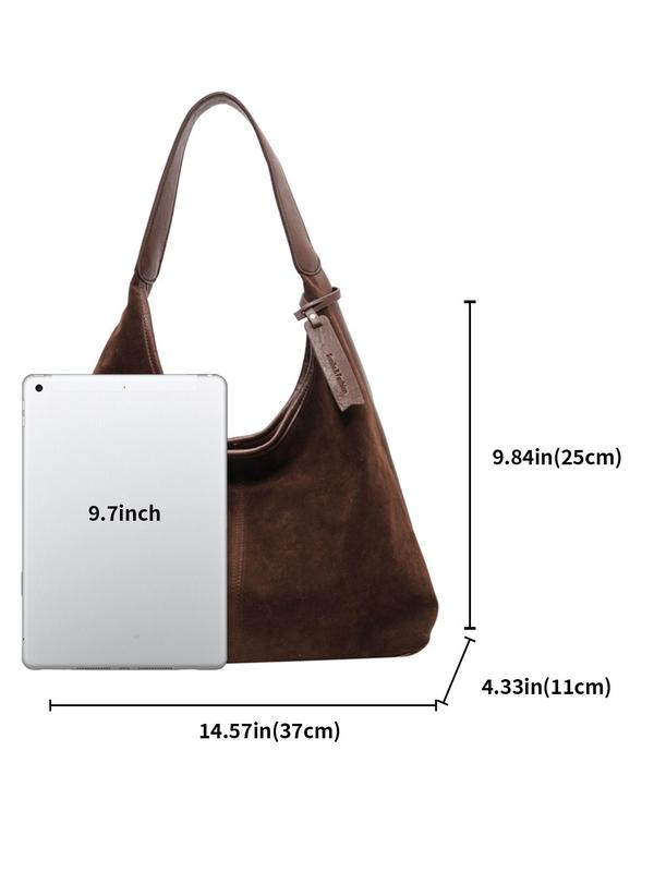 Women's Solid Color Tote Bag, Fashionable Large Capacity Shoulder Bag for Daily Used, Casual Trendy Versatile High-quality Daily Commuting Bag