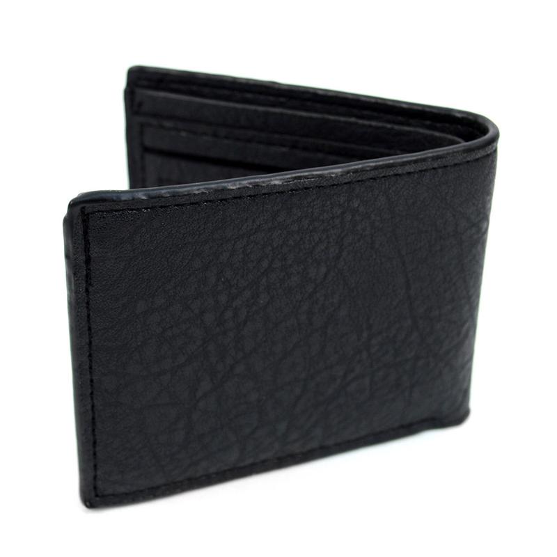 Bi-Fold Leather Wallet with Decorative Front Detail