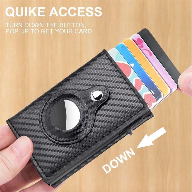 Smart Wallet Leather -- Pop Up Credit Card Holder Minimalist Wallet -- Trifold Wallet for Men