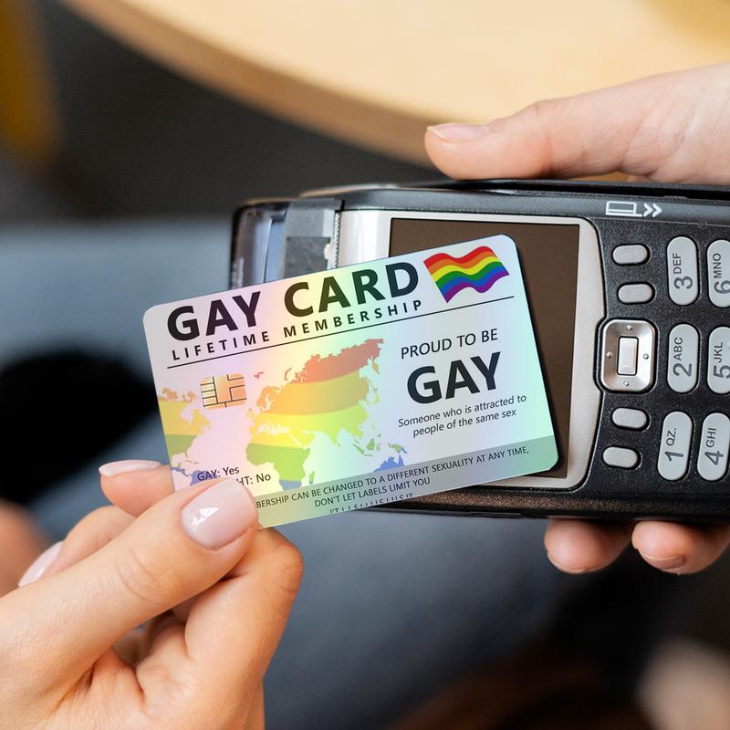 Gay Card Lifetime Membership Credit Card Skin – Holographic Laser-Proud and Durable LGBTQ+ Card Cover