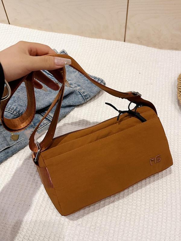 Women's Solid Color Multi-layer Zipper Crossbody Bag, Fashionable Lightweight Shoulder Bag for Daily Used, Casual Trendy Versatile High-quality Daily Commuting Bag