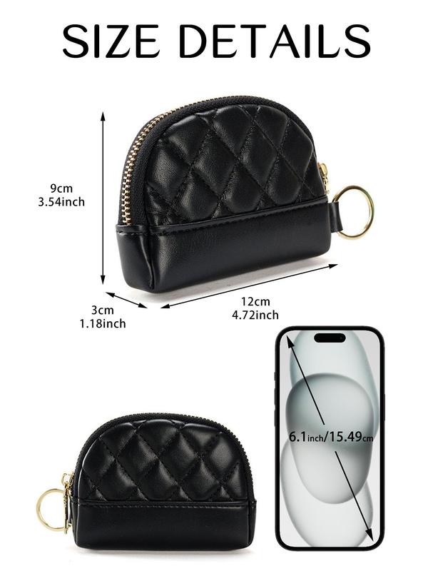 Women's Cute Quilted Design Zipper Wallet, Fashionable Solid Coin Purse, Casual Trendy Versatile High-quality Daily Wallet Fall Outfits Fall Freshness