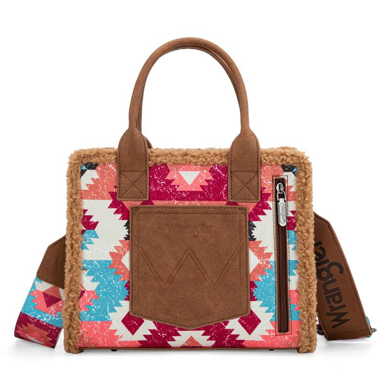 Wrangler Aztec Sherpa Tote Bag for Women Western Purses and Handbags-Fall Fashion woman gift