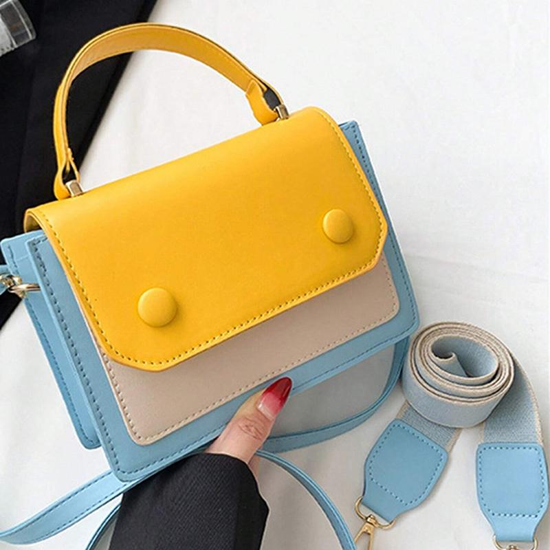 Women's Color Block Shoulder Bag Single Cute Stylish Top-handle Handbag Chic Crossbody Bag