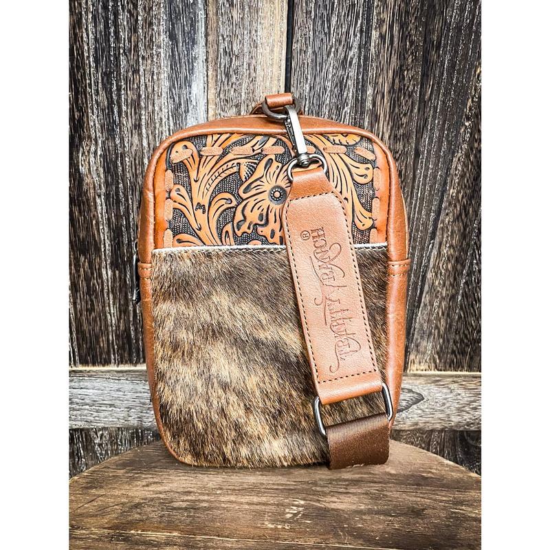 Rhett Cowhide Sling Bag - Brown, Shoulder Bag