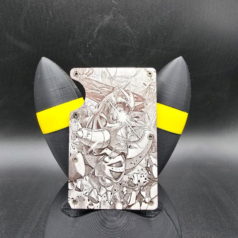 Pokémon Tyranitar Wallet Aluminum Laser Engraved Card Holder With Money Clip